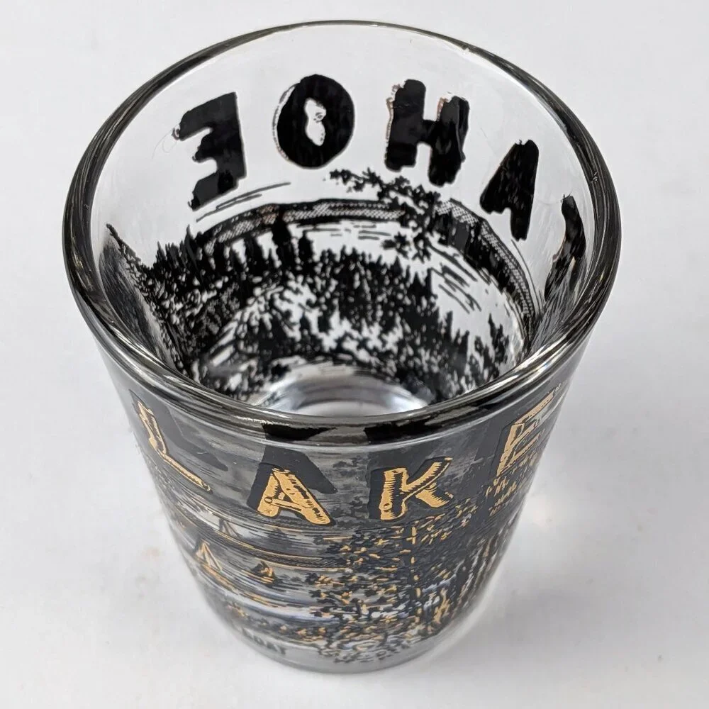Vintage Lake Tahoe Gold/Black Souvenir Shot Glass